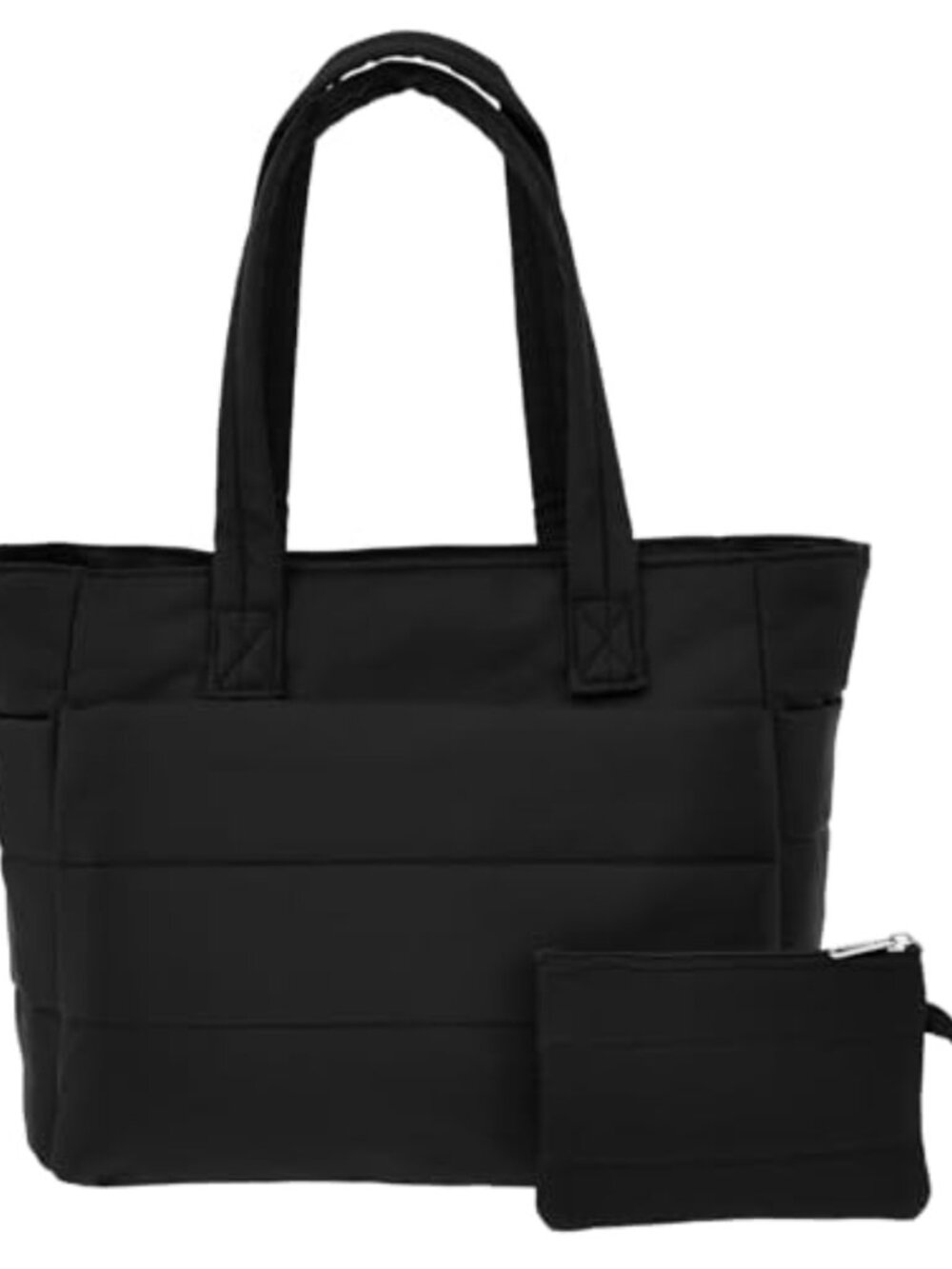 Lightweight Puffer Tote Bag with Compartments, Cup Holder, Trolley Sleeve, for